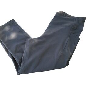 Athletic Works Womens Black Ribbed Waist Capri Leggings‎ Size L (12-14)